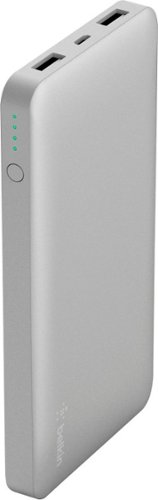 Belkin - Pocket Power 10,000 mAh Portable Charger for Most USB-Enabled Devices - Gray-Front_Standard 