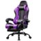 GTPlayer - Gaming Chair Faux Leather Height Adjustable Computer Chair with Footrest and Headrest - Purple-Front_Standard