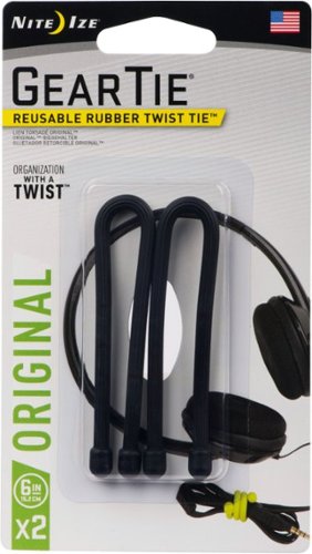  Nite Ize - Gear Tie 6" Tie Strap (2-Pack) - Black