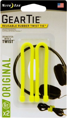  Nite Ize - Gear Tie 6" Tie Strap (2-Pack) - Neon Yellow