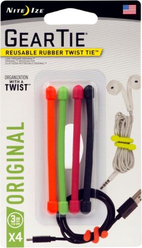  Nite Ize - Gear Tie 3" Cable Tie (4-Pack) - Black