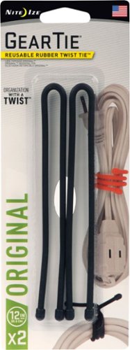  Nite Ize - Gear Tie 12" Cable Tie (2-Pack) - Black