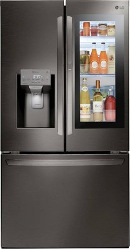  LG - 27.5 Cu. Ft. InstaView French Door-in-Door Refrigerator - Black Stainless Steel