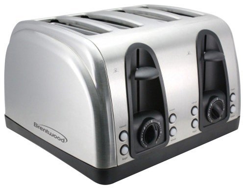  Brentwood - 4-Slice Toaster - Stainless Steel