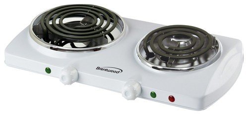  Brentwood - Electric Double Burner - White