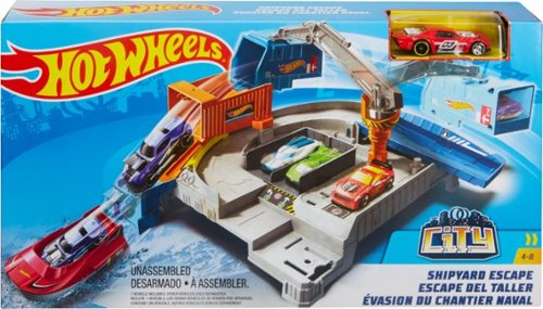 Hot Wheels - Shipyard Escape Play Set - Red/Blue/Orange/Gray-Front_Standard 