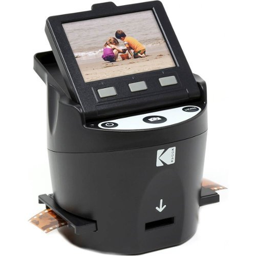 Kodak - Escáner digital de películas y diapositivas Scanza - Convierte negativos de películas y diapositivas a JPEG - Incluye LCD grande inclinable de 3,5 - Negro