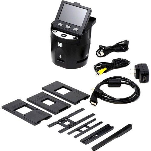 Kodak - Escáner digital de películas y diapositivas Scanza - Convierte negativos de películas y diapositivas a JPEG - Incluye LCD grande inclinable de 3,5 - Negro