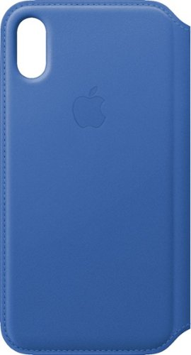 Apple - iPhone® X Leather Folio - Electric Blue-Front_Standard 