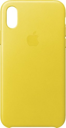 Apple - iPhone® X Leather Case - Spring Yellow-Front_Standard 