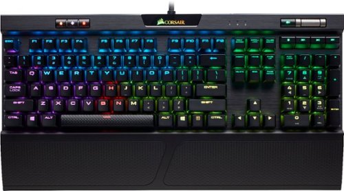 CORSAIR - K70 RGB 2 RAPIDFIRE Full-size Wired Mechanical Cherry MX Speed Linear Switch Gaming Keyboard with USB Pass Through - Black