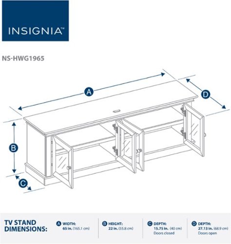 Insignia™ - TV Cabinet for Most Flat-Panel TVs Up to 75 - Brown