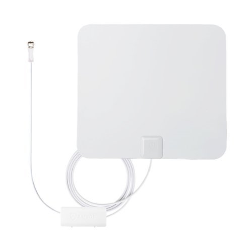  ANTOP - Paper Thin Indoor Plate Amplified HDTV Antenna - Black/White