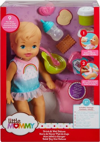  Little Mommy - Drink &amp; Wet Deluxe Doll - Pink Blue