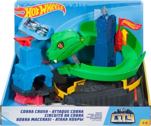 Hot Wheels - City Cobra Crush Play Set - Green/Blue/Black/Red/Yellow