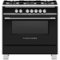 Fisher & Paykel - 4.9 Cu. Ft. Freestanding Gas Convection Range - Black-Front_Standard