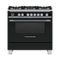 Fisher & Paykel - 4.9 Cu. Ft. Self-Cleaning Freestanding Dual Fuel Convection Range - Stainless Steel/Black Glass-Front_Standard