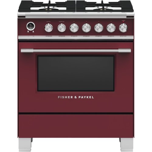 Fisher & Paykel - 2.9 Cu. Ft. Self-Cleaning Freestanding Dual Fuel Convection Range - Red