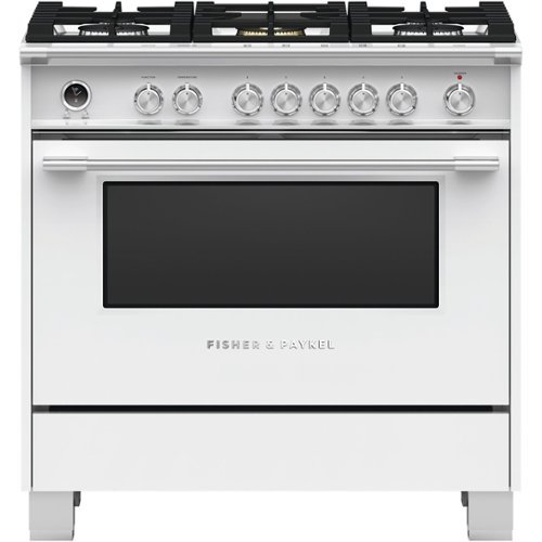 Fisher & Paykel - 4.9 Cu. Ft. Self-Cleaning Freestanding Dual Fuel Convection Range - White