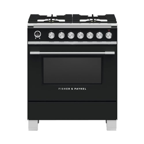 Fisher & Paykel - 3.5 Cu. Ft. Self-Cleaning Freestanding Dual Fuel Convection Range - Black