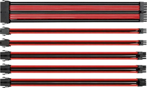 Thermaltake - 1' Power Cable Kit - Black/Red-Front_Standard 
