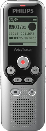 Philips - VoiceTracer Digital Voice Recorder 8GB DVT1250 - Dark Silver & Black