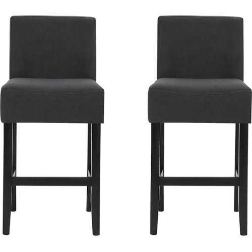 Noble House - Perryton Counter Stools (Set of 2) - Dark Charcoal-Front_Standard 
