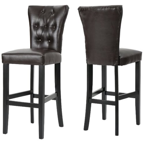 Noble House - Rockland Barstools (Set of 2) - Brown-Front_Standard 