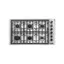 Front. Viking - Professional 5 Series 36.7" LP Gas Cooktop - Stainless Steel.