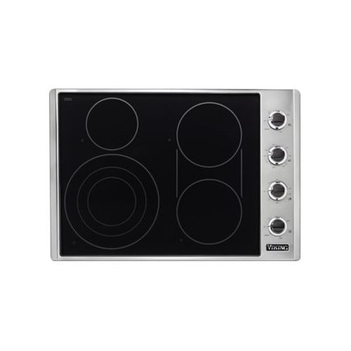 Viking - Professional 5 Series 30" Electric Cooktop - Stainless steel/black glass