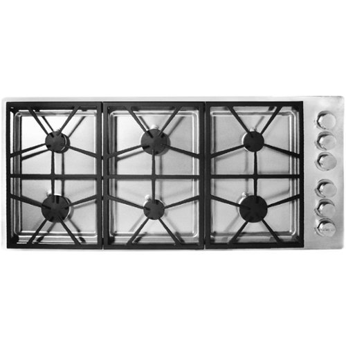 Dacor - Professional 46" Built-In Gas Cooktop with 6 burners with SimmerSear™ , Natural Gas, High Altitude - Silver stainless steel
