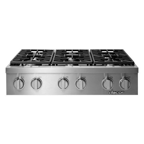 Dacor - Professional 36" Built-In Gas Cooktop with 6 burners with SimmerSear™ , Natural Gas - Silver stainless steel