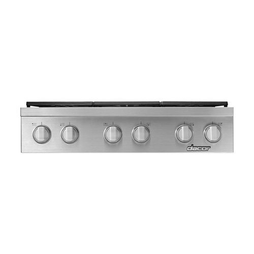 Dacor - Professional 36" Built-In Gas Cooktop with 6 burners with SimmerSear™ , Liquid Propane, High Altitude - Silver stainless steel