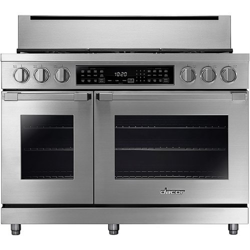 Dacor - Professional 5.2 Cu. Ft. Self-Cleaning Freestanding Double Oven Dual Fuel Convection Range, Natural Gas, High Altitude - Silver stainless steel