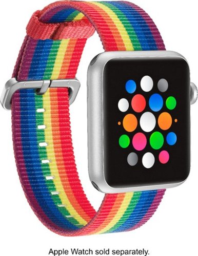  Dynex™ - Watch Band for Apple Watch 42mm (Series 1-8) and Apple Watch Ultra 49mm - Multi-Color Rainbow Stripe