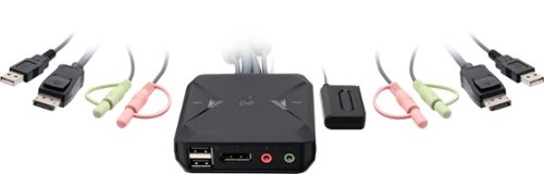 IOGEAR - 2-Port USB DisplayPort Cable KVM Switch - Black
