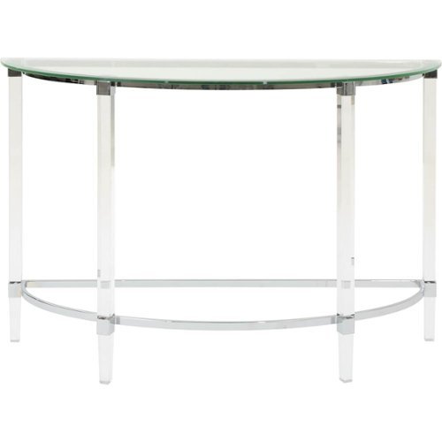 Noble House - Cordova Tempered Glass Console Table - Clear-Front_Standard 