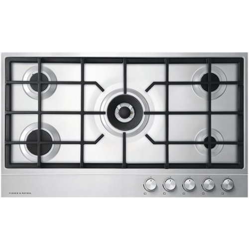 Photos - Hob Fisher & Paykel  35.4" Gas Cooktop - Stainless Steel With Polished Strip 