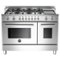 Bertazzoni - Self-Cleaning Freestanding Double Oven Dual Fuel Convection Range - Stainless Steel-Front_Standard
