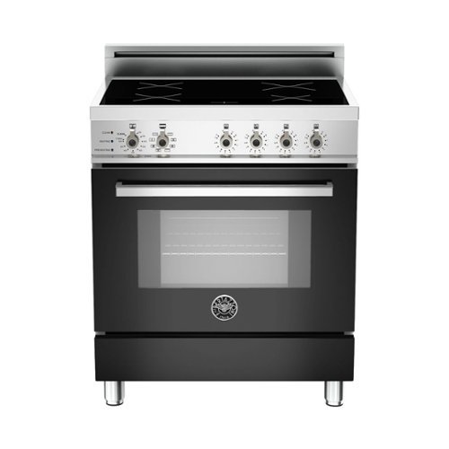 Bertazzoni - 3.4 Cu. Ft. Self-Cleaning Freestanding Electric Induction Convection Range - Black