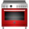 Bertazzoni - 5.7 Cu. Ft. Self-Cleaning Freestanding Electric Induction Convection Range - Glossy Red-Front_Standard