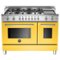Bertazzoni - Self-Cleaning Freestanding Double Oven Dual Fuel Convection Range - Yellow-Front_Standard