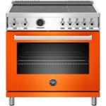 Bertazzoni - 5.7 Cu. Ft. Self-Cleaning Freestanding Electric Induction Convection Range - Glossy Orange - Front_Standard