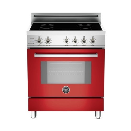 Bertazzoni - 3.4 Cu. Ft. Self-Cleaning Freestanding Electric Induction Convection Range - Red