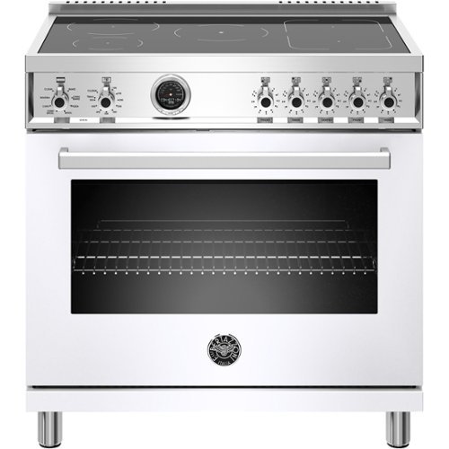 Bertazzoni - 5.7 Cu. Ft. Self-Cleaning Freestanding Electric Induction Convection Range - White