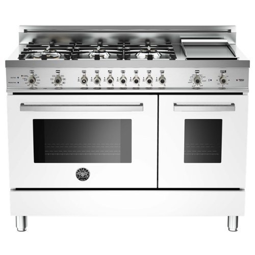 Bertazzoni - Self-Cleaning Freestanding Double Oven Dual Fuel Convection Range - White
