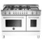 Bertazzoni - Self-Cleaning Freestanding Double Oven Dual Fuel Convection Range - White-Front_Standard