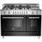 Bertazzoni - Self-Cleaning Freestanding Double Oven Dual Fuel Convection Range - Black-Front_Standard
