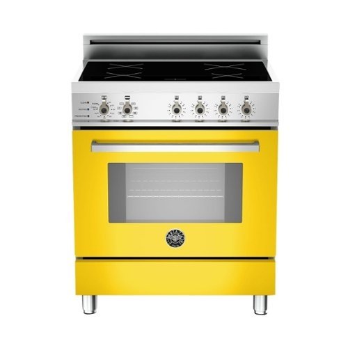 Bertazzoni - 3.4 Cu. Ft. Self-Cleaning Freestanding Electric Induction Convection Range - Yellow