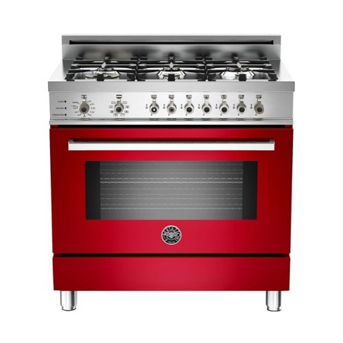 Bertazzoni - 4 Cu. Ft. Self-Cleaning Freestanding Dual Fuel Convection Range - Red